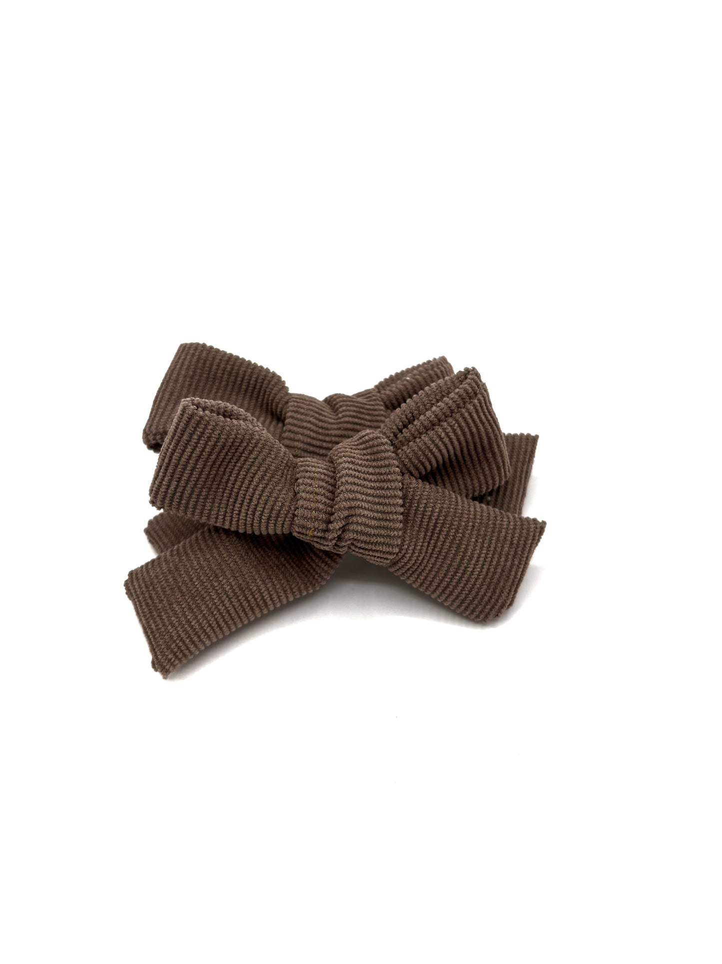 Mini Corduroy Bow's // Light Brown